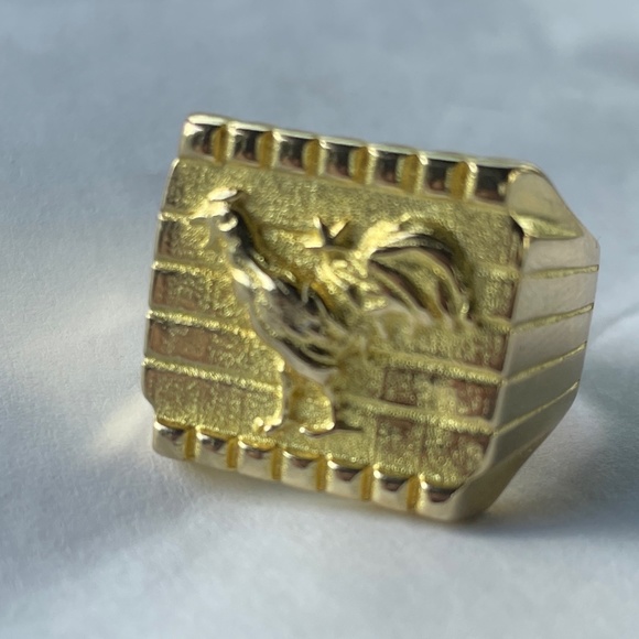 18K Gold Rooster Ring - Picture 1 of 4
